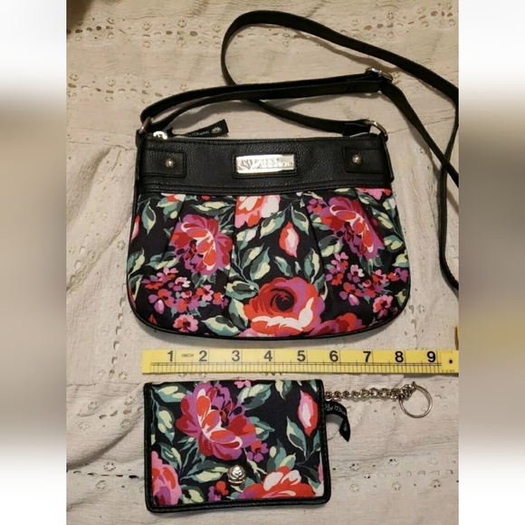 Lily Bloom Romantic Rose Blossom Crossbody And Matching Wallet Floral - Picture 4 of 9